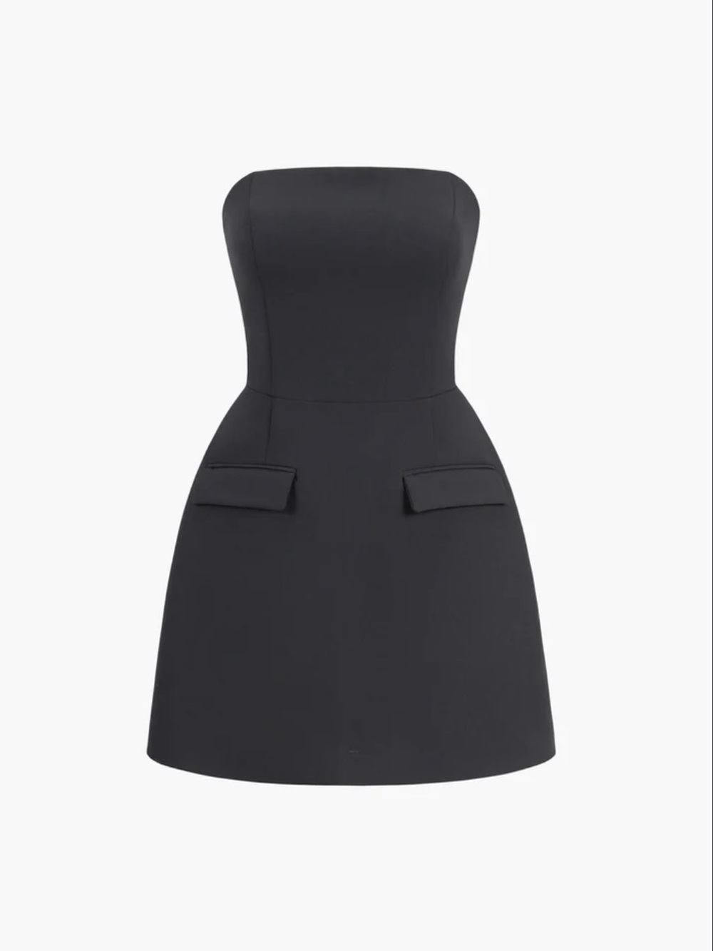 Black Strapless Mini Dress - Classic Women's Cocktail Dress Size M